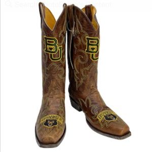 GAMEDAY BOOTS Baylor University Bears Embroidered Cowboy Boots NEW Size 10